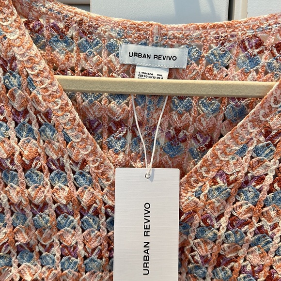 NEW Striped Button Up Crop Knit Sweater Cardigan - Picture 2 of 4